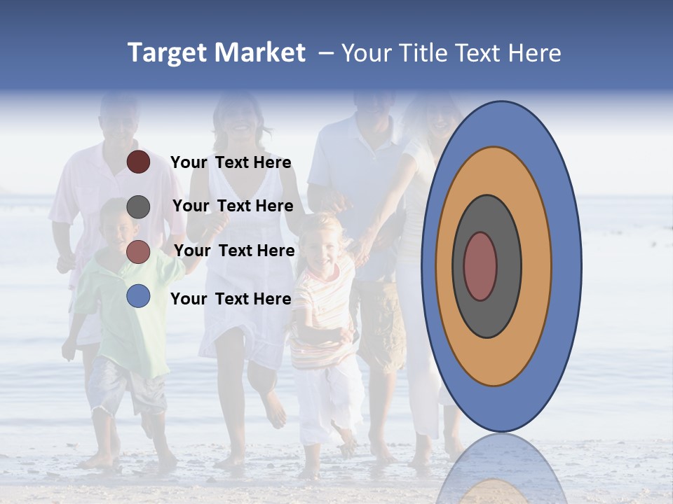 Extended Family Walking On Beach PowerPoint Template