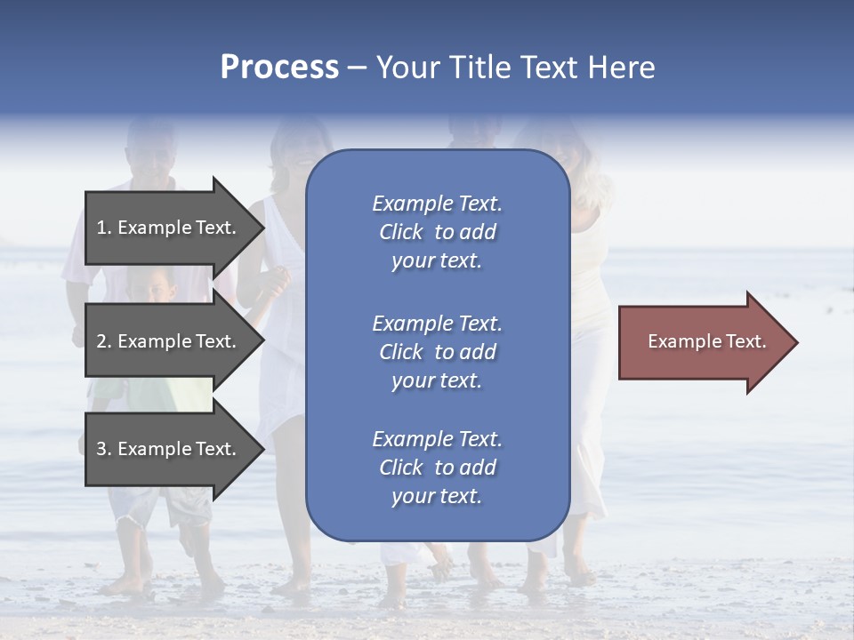 Extended Family Walking On Beach PowerPoint Template