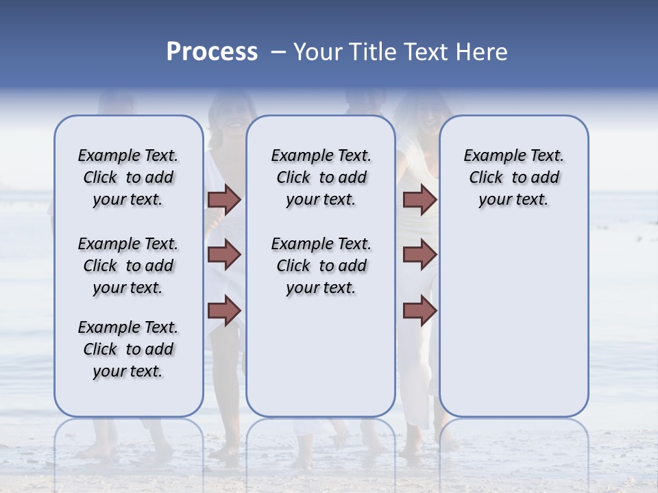 Extended Family Walking On Beach PowerPoint Template