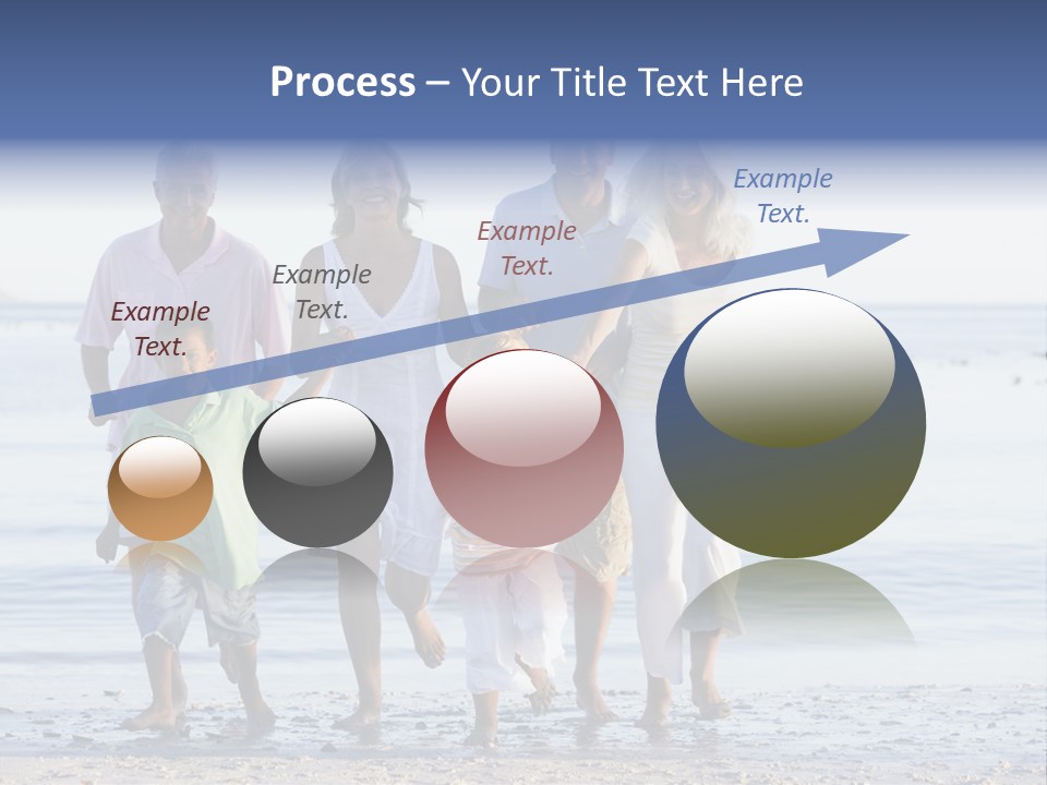 Extended Family Walking On Beach PowerPoint Template