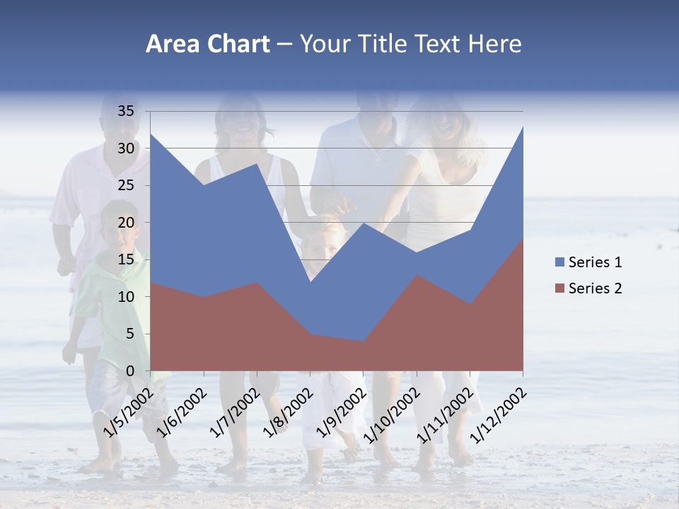 Extended Family Walking On Beach PowerPoint Template