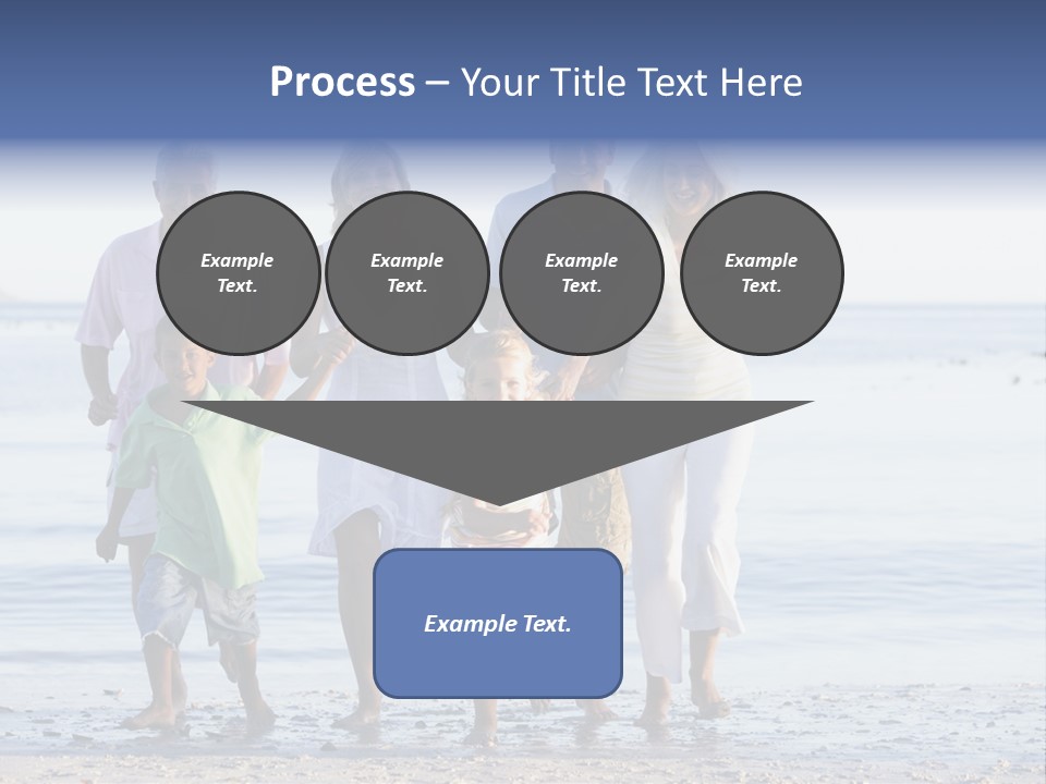 Extended Family Walking On Beach PowerPoint Template
