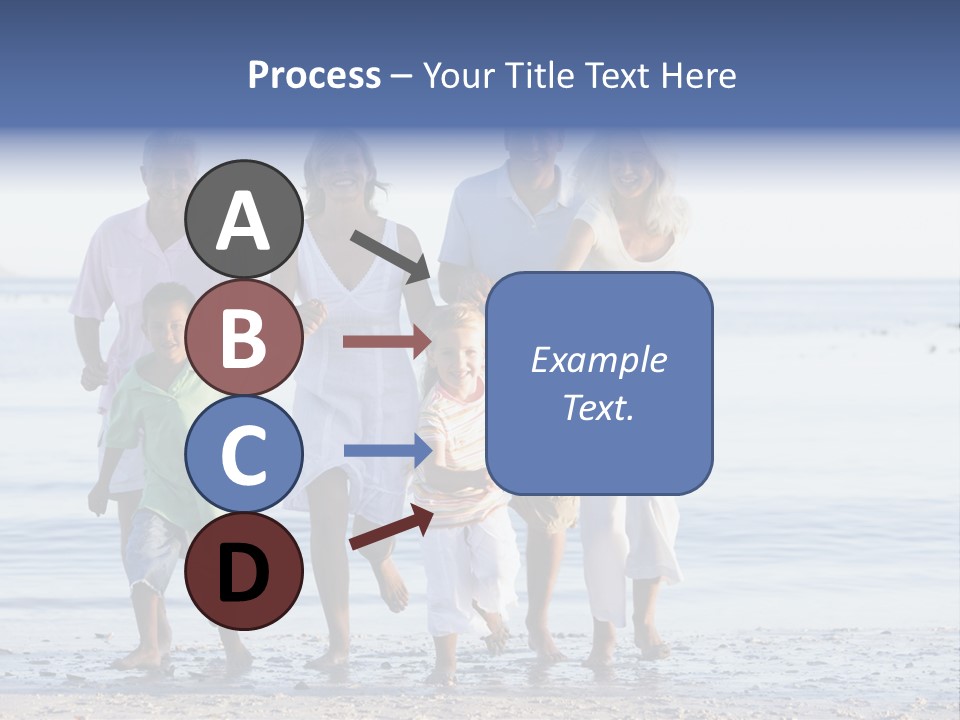 Extended Family Walking On Beach PowerPoint Template