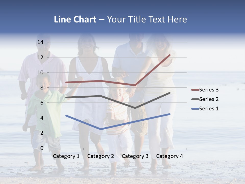 Extended Family Walking On Beach PowerPoint Template