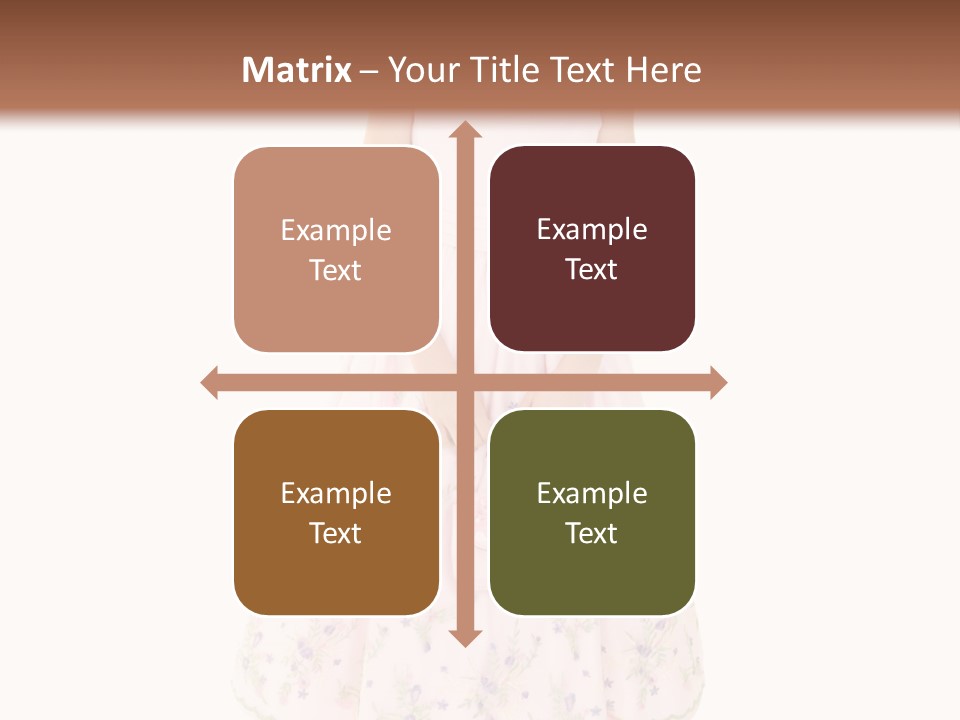 Young Caucasian Girl Dressed In A Easter Dress And Standing On A White Background. PowerPoint Template