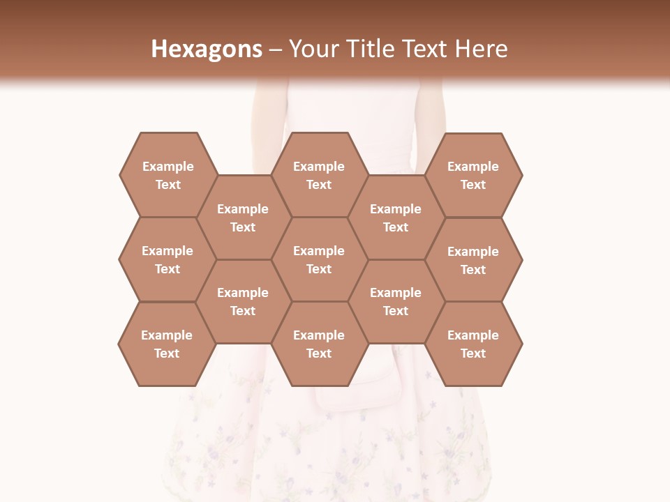 Young Caucasian Girl Dressed In A Easter Dress And Standing On A White Background. PowerPoint Template