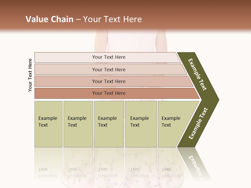 Young Caucasian Girl Dressed In A Easter Dress And Standing On A White Background. PowerPoint Template