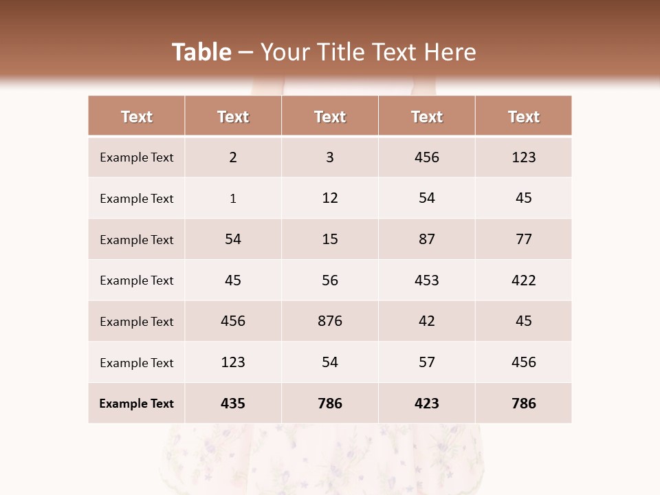 Young Caucasian Girl Dressed In A Easter Dress And Standing On A White Background. PowerPoint Template