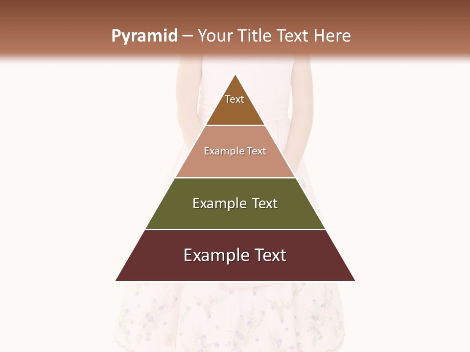 Young Caucasian Girl Dressed In A Easter Dress And Standing On A White Background. PowerPoint Template