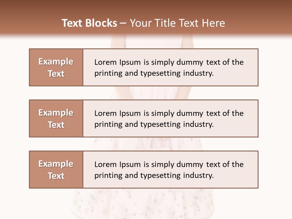 Young Caucasian Girl Dressed In A Easter Dress And Standing On A White Background. PowerPoint Template