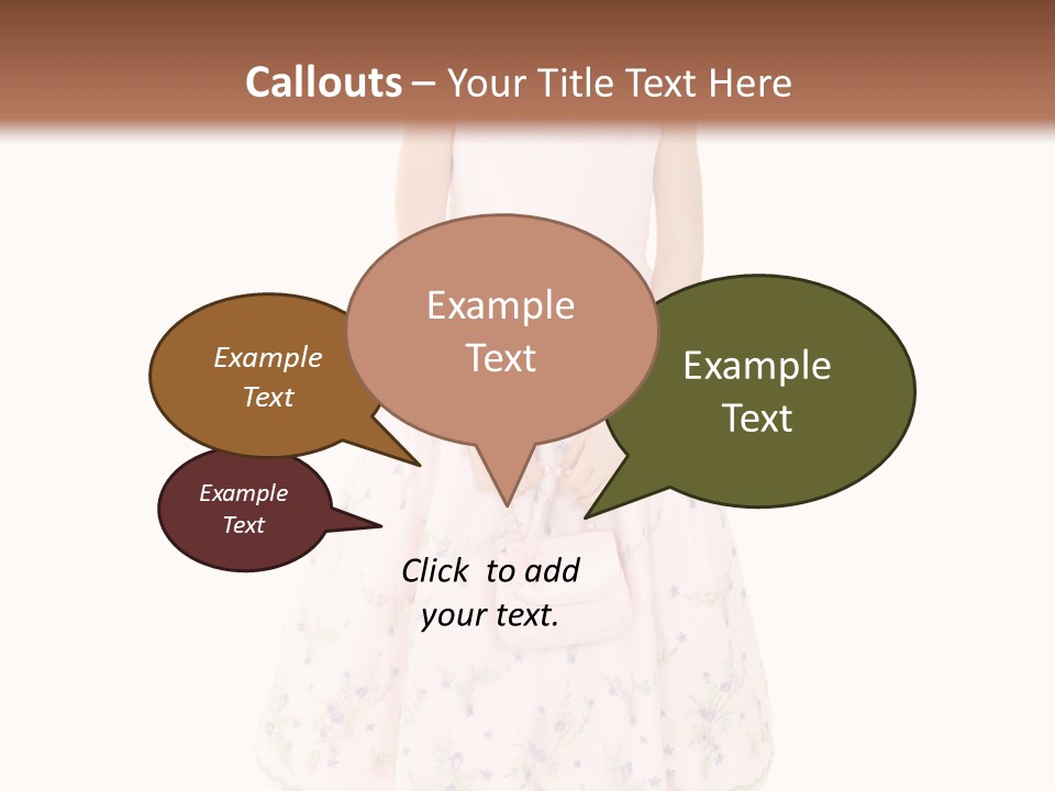 Young Caucasian Girl Dressed In A Easter Dress And Standing On A White Background. PowerPoint Template