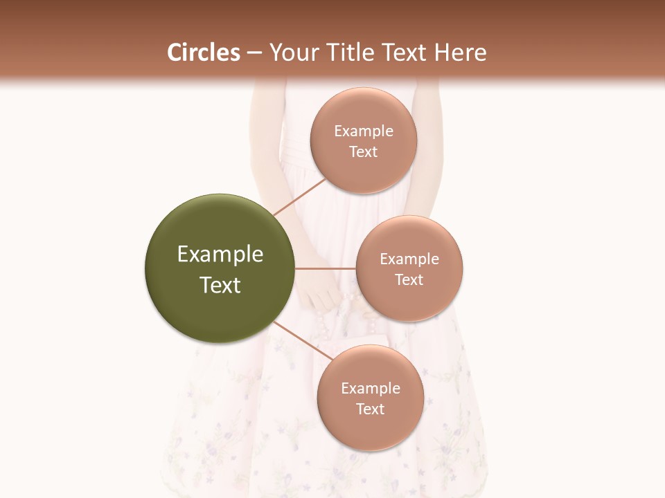 Young Caucasian Girl Dressed In A Easter Dress And Standing On A White Background. PowerPoint Template