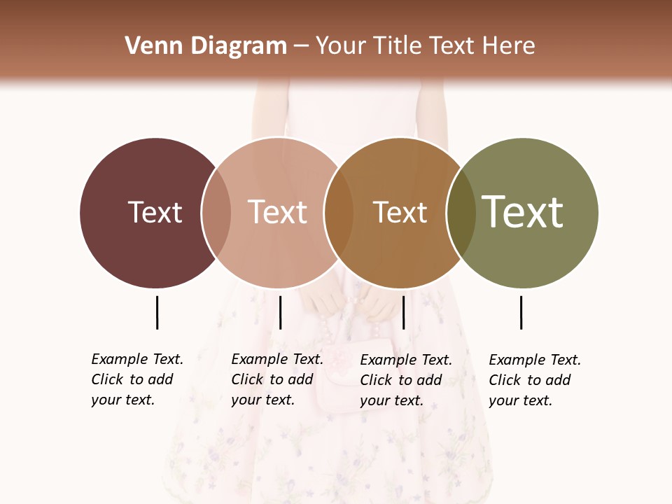 Young Caucasian Girl Dressed In A Easter Dress And Standing On A White Background. PowerPoint Template