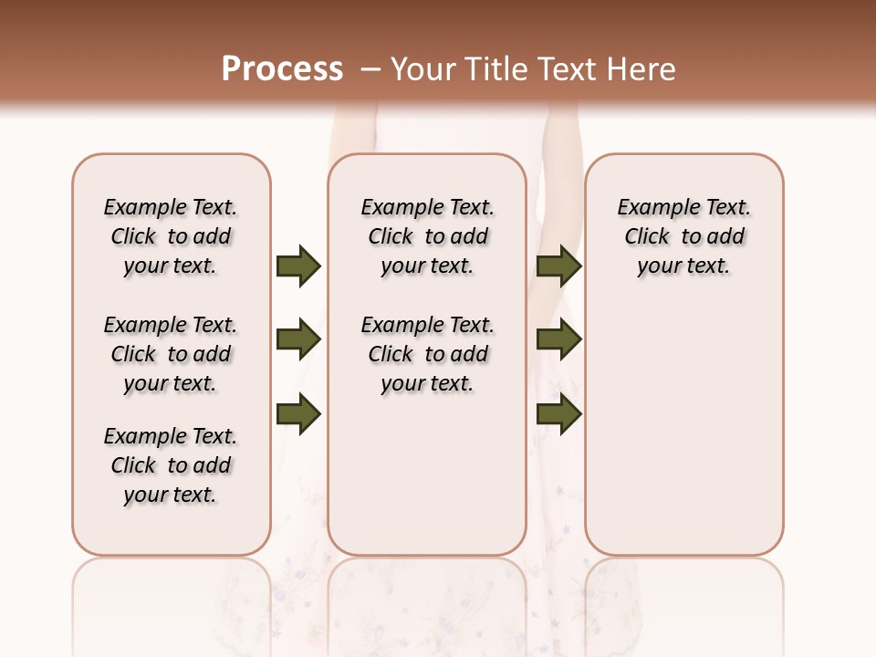 Young Caucasian Girl Dressed In A Easter Dress And Standing On A White Background. PowerPoint Template