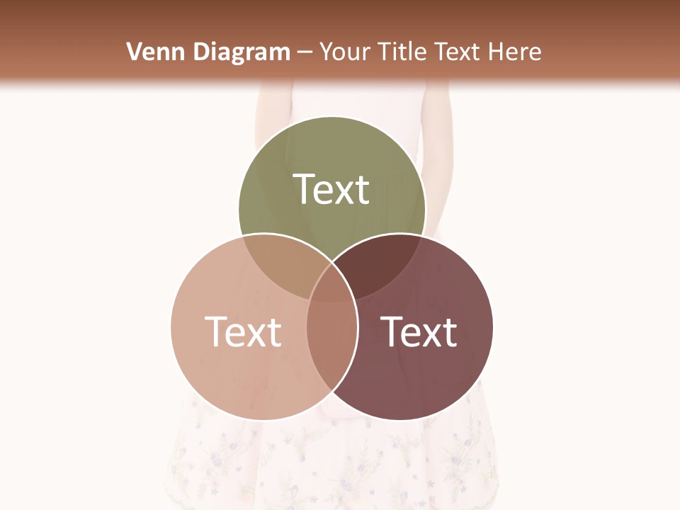 Young Caucasian Girl Dressed In A Easter Dress And Standing On A White Background. PowerPoint Template