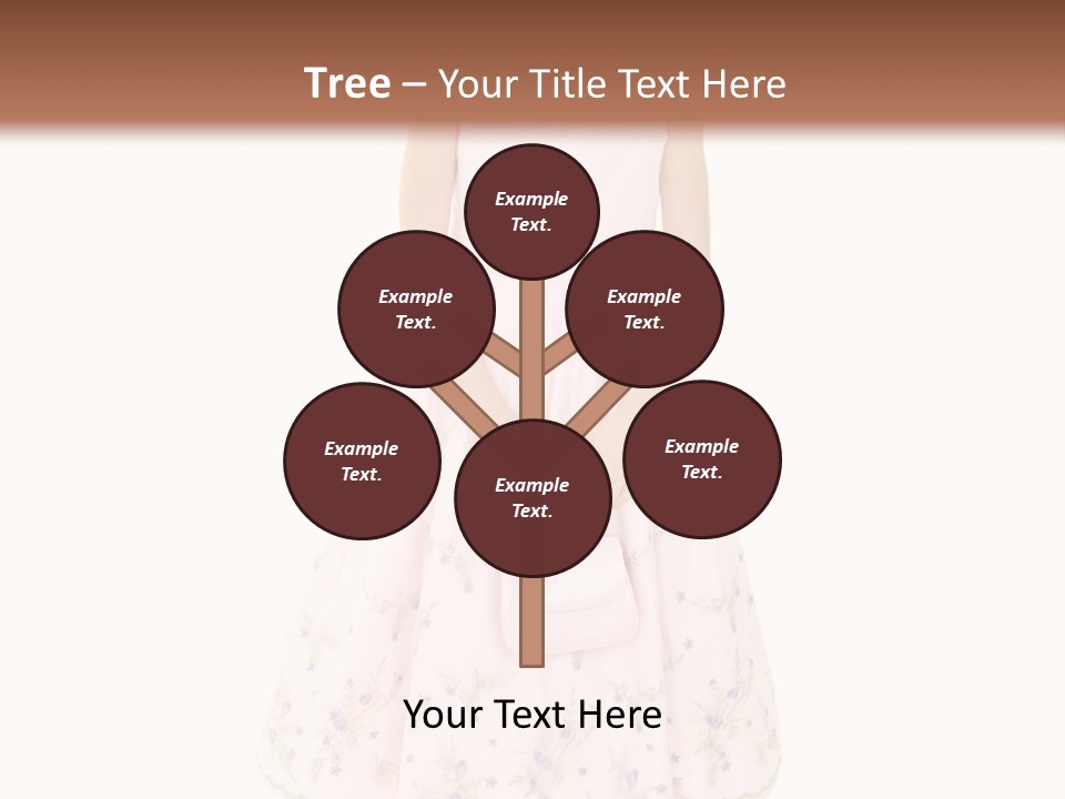 Young Caucasian Girl Dressed In A Easter Dress And Standing On A White Background. PowerPoint Template