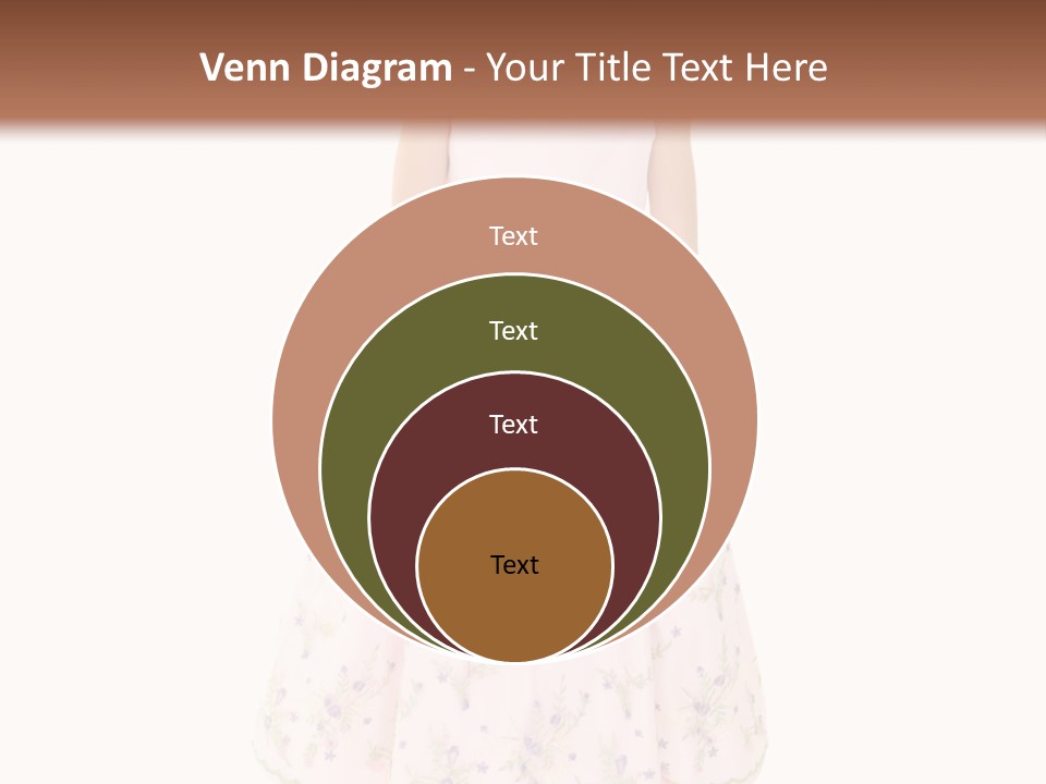 Young Caucasian Girl Dressed In A Easter Dress And Standing On A White Background. PowerPoint Template