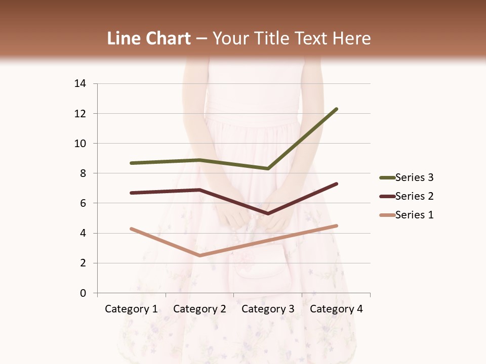 Young Caucasian Girl Dressed In A Easter Dress And Standing On A White Background. PowerPoint Template