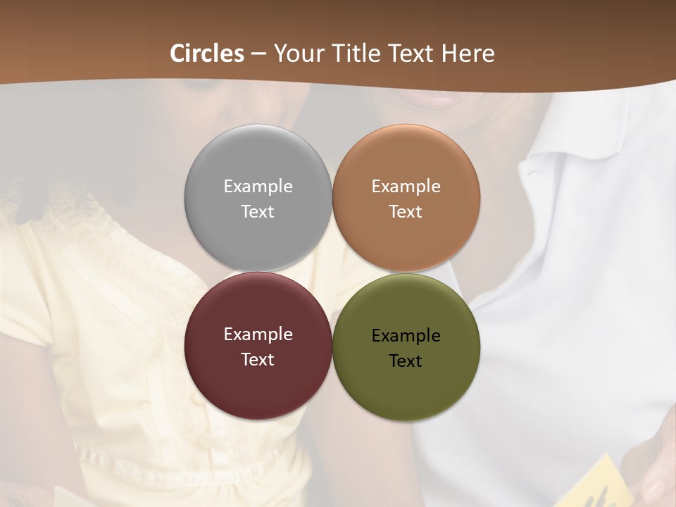 Grandmother And Granddaughter Reading And Smiling PowerPoint Template