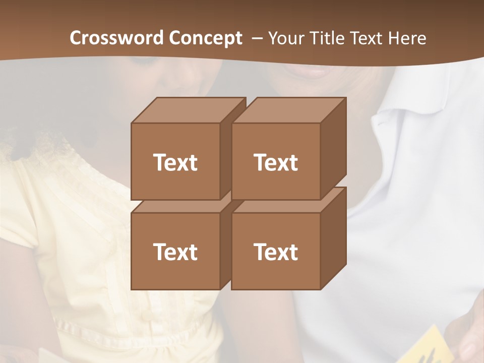 Grandmother And Granddaughter Reading And Smiling PowerPoint Template