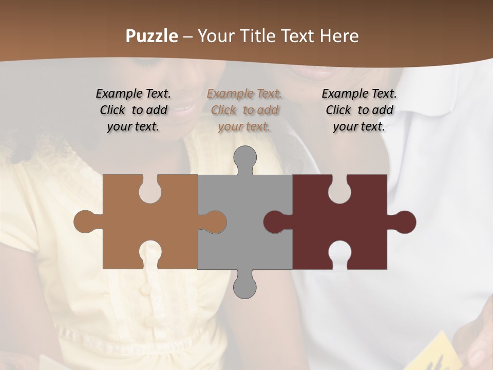 Grandmother And Granddaughter Reading And Smiling PowerPoint Template