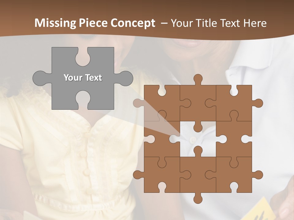 Grandmother And Granddaughter Reading And Smiling PowerPoint Template