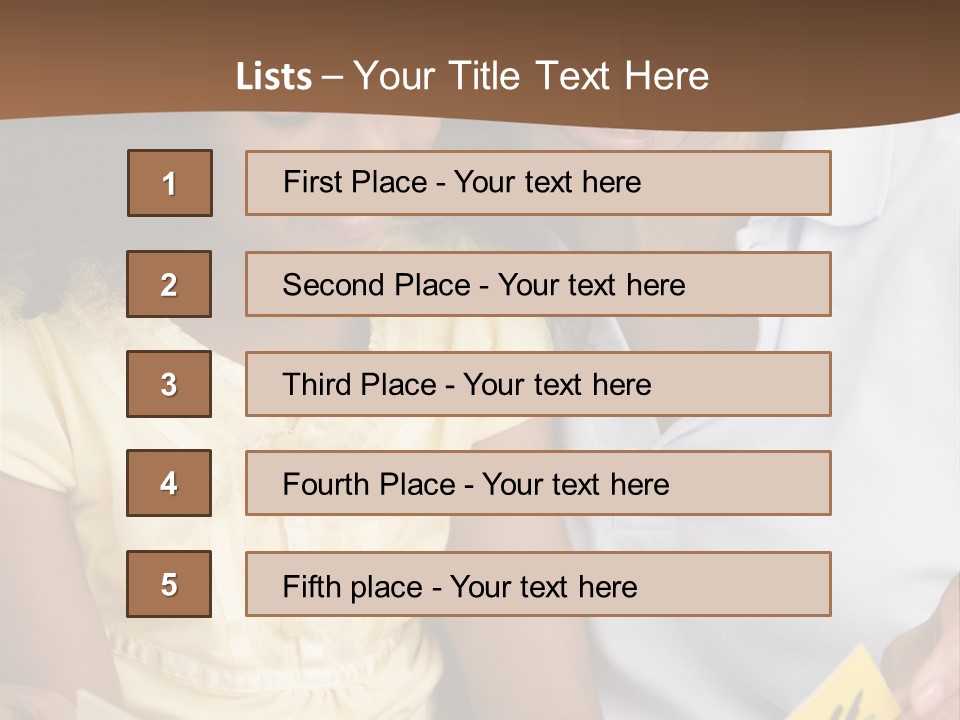 Grandmother And Granddaughter Reading And Smiling PowerPoint Template