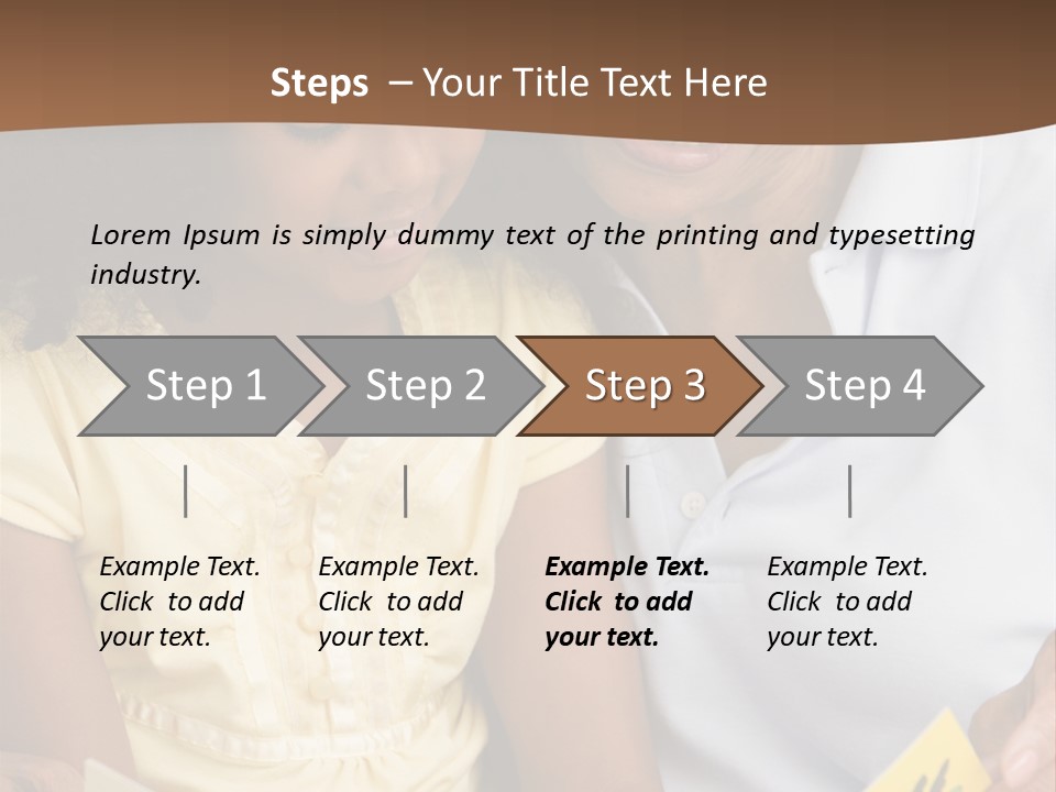 Grandmother And Granddaughter Reading And Smiling PowerPoint Template