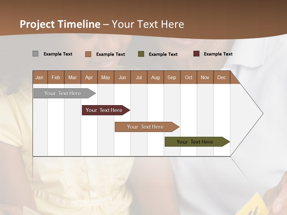 Grandmother And Granddaughter Reading And Smiling PowerPoint Template