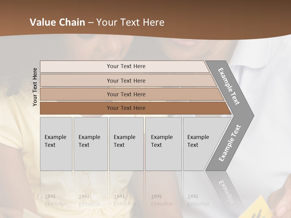 Grandmother And Granddaughter Reading And Smiling PowerPoint Template