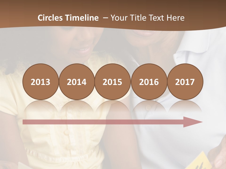 Grandmother And Granddaughter Reading And Smiling PowerPoint Template