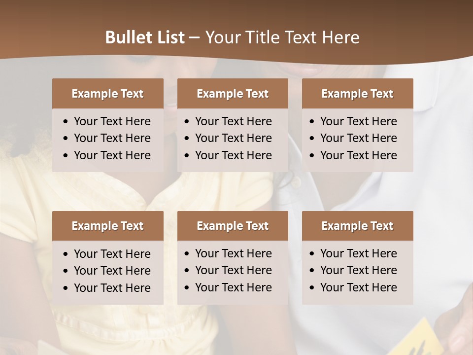 Grandmother And Granddaughter Reading And Smiling PowerPoint Template