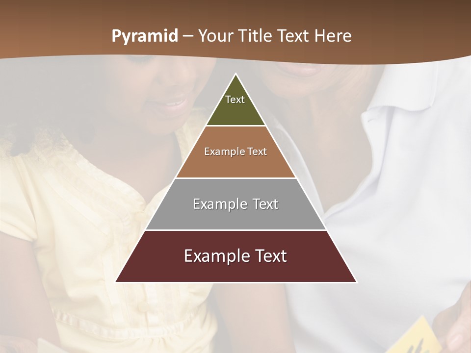 Grandmother And Granddaughter Reading And Smiling PowerPoint Template