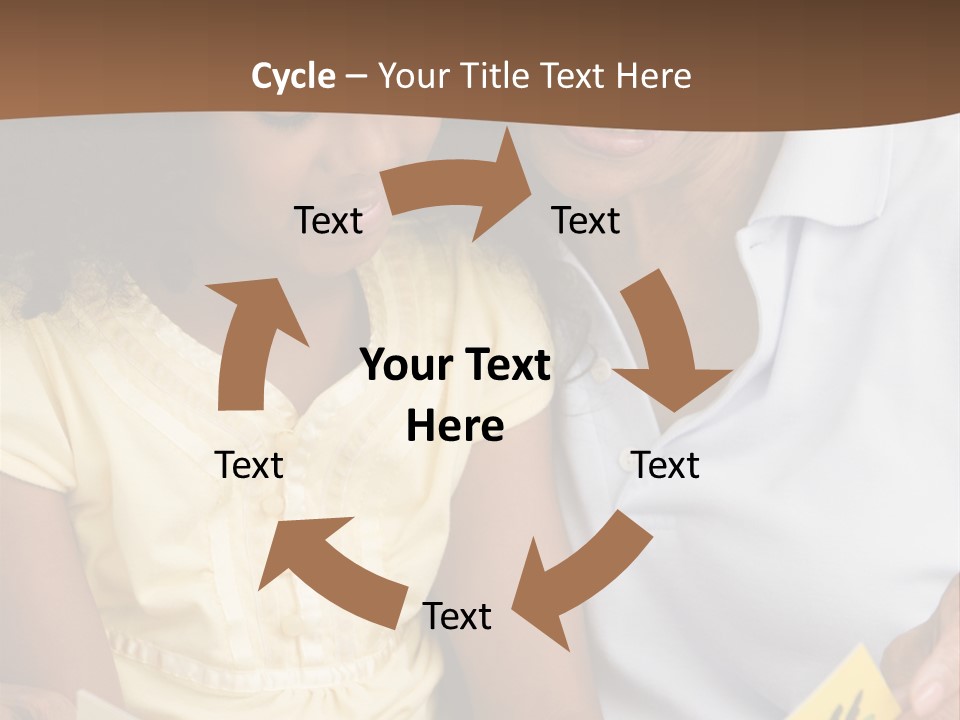 Grandmother And Granddaughter Reading And Smiling PowerPoint Template