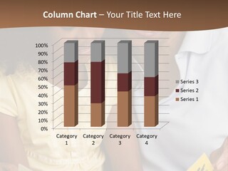 Grandmother And Granddaughter Reading And Smiling PowerPoint Template