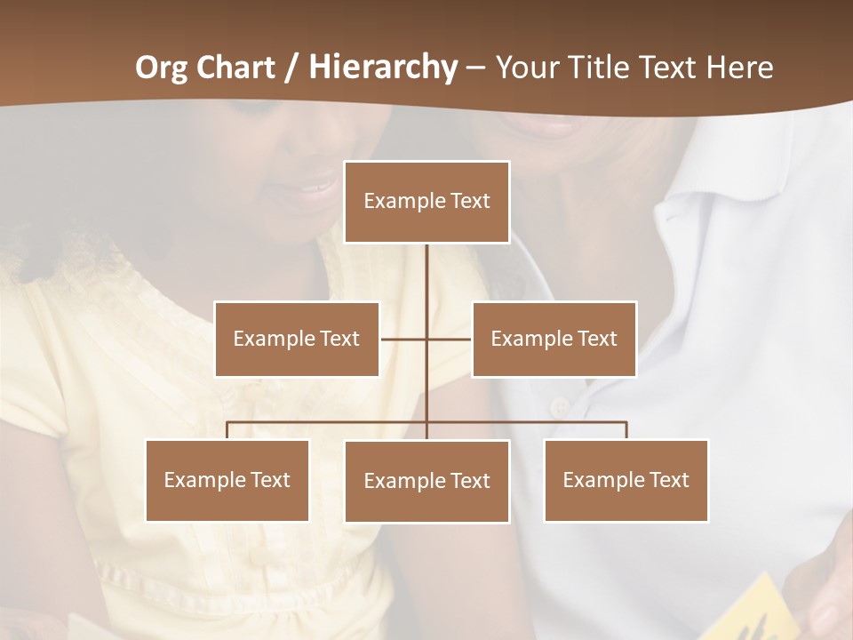 Grandmother And Granddaughter Reading And Smiling PowerPoint Template