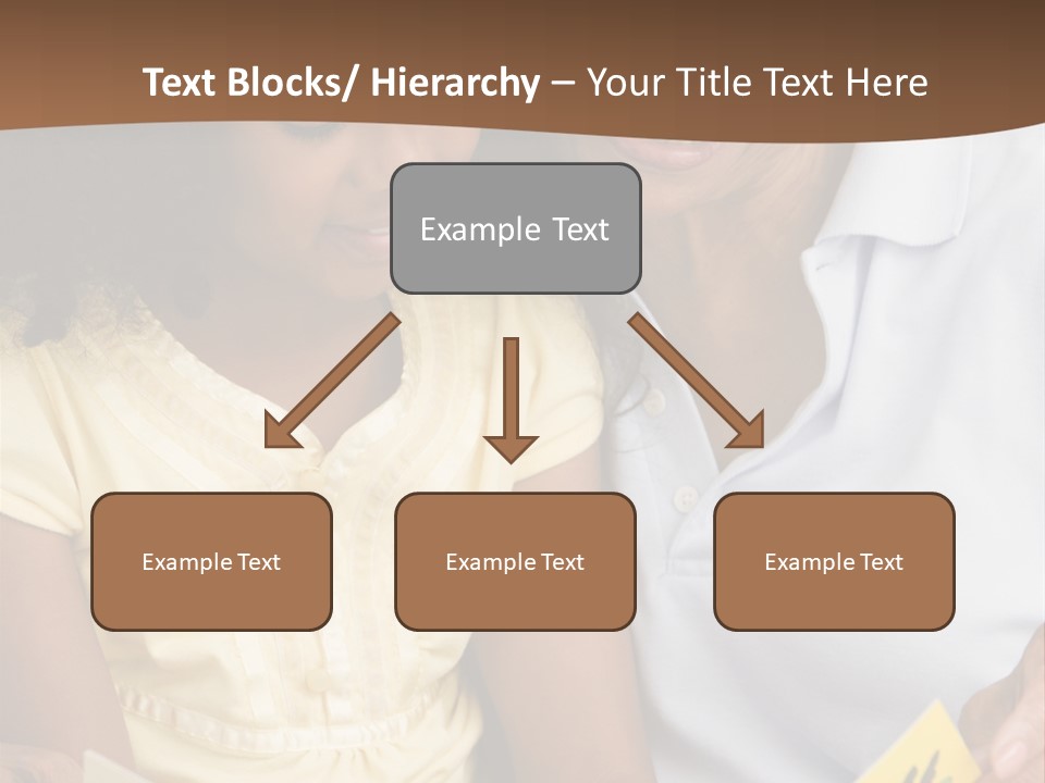 Grandmother And Granddaughter Reading And Smiling PowerPoint Template