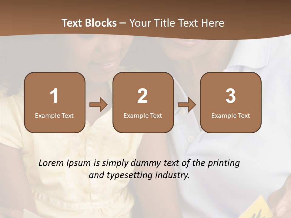 Grandmother And Granddaughter Reading And Smiling PowerPoint Template