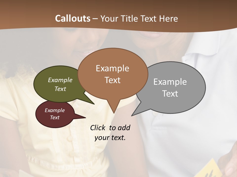 Grandmother And Granddaughter Reading And Smiling PowerPoint Template