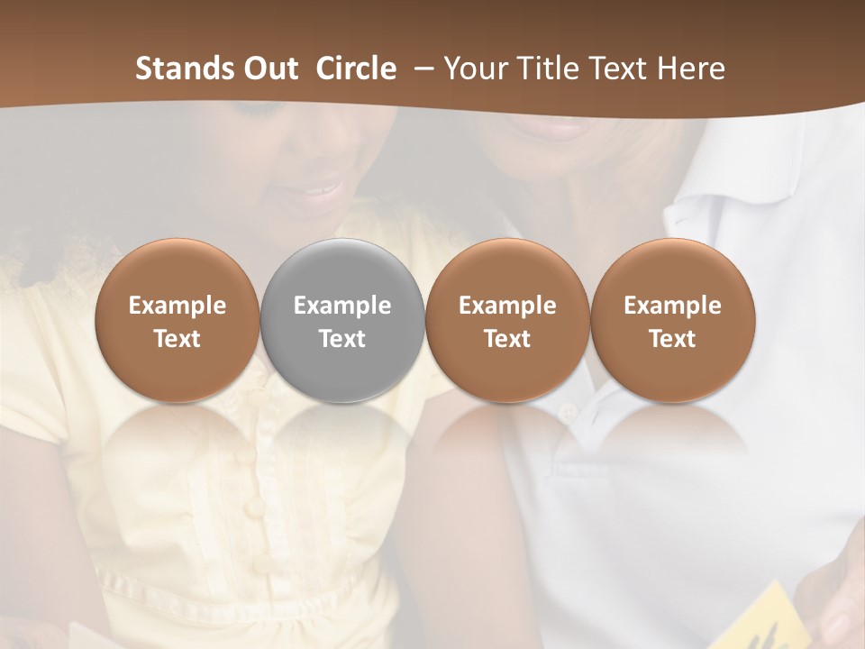 Grandmother And Granddaughter Reading And Smiling PowerPoint Template