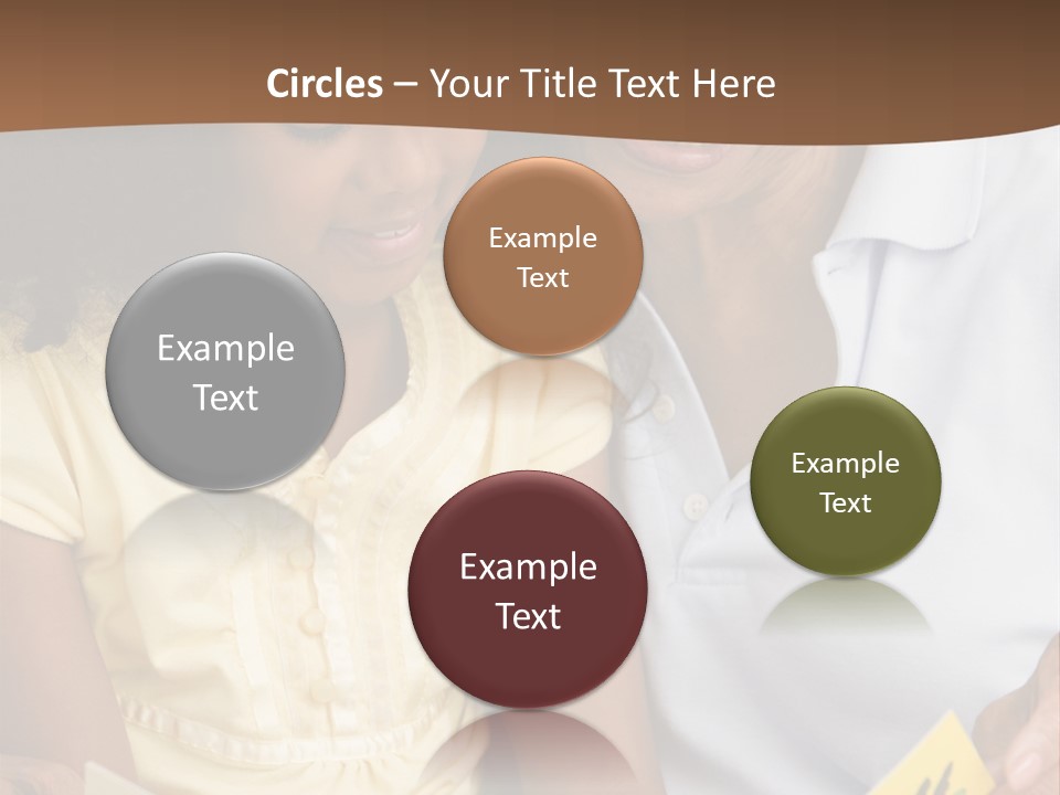 Grandmother And Granddaughter Reading And Smiling PowerPoint Template