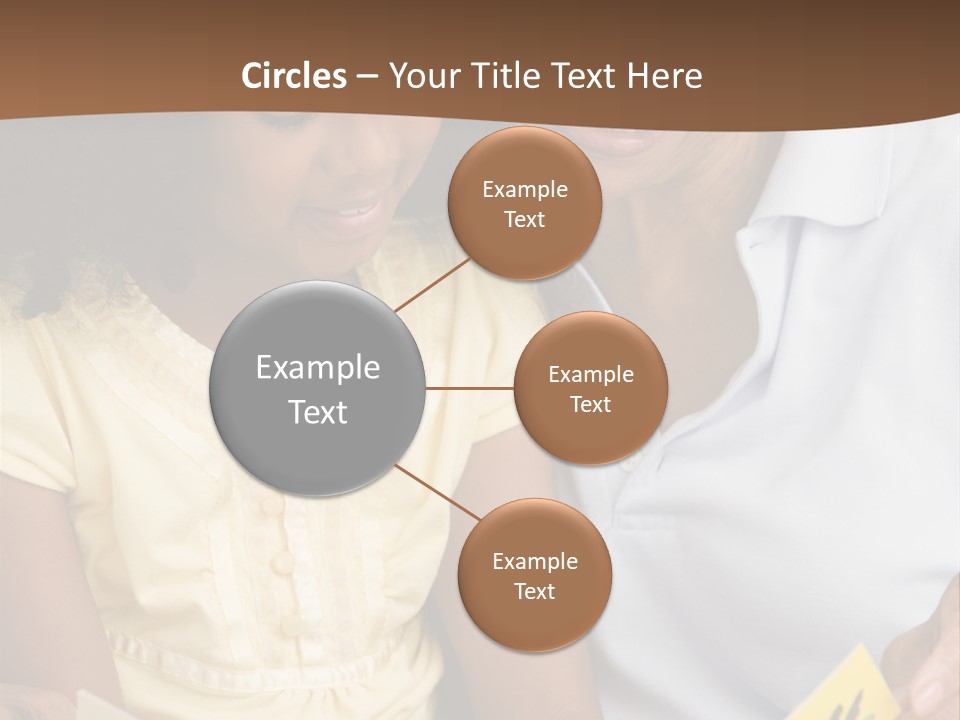 Grandmother And Granddaughter Reading And Smiling PowerPoint Template