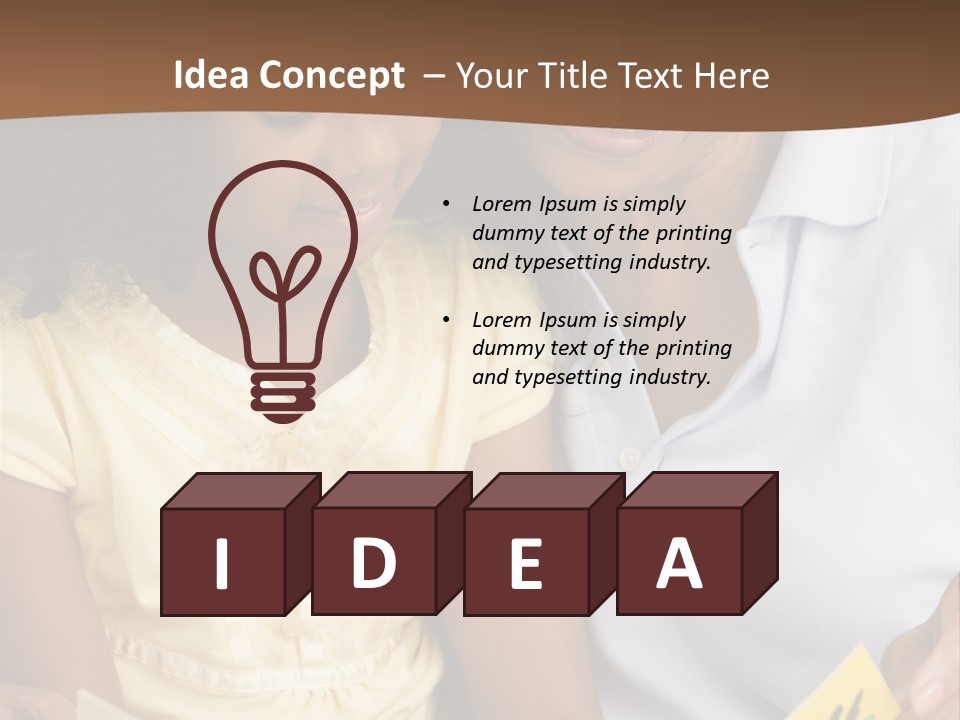 Grandmother And Granddaughter Reading And Smiling PowerPoint Template