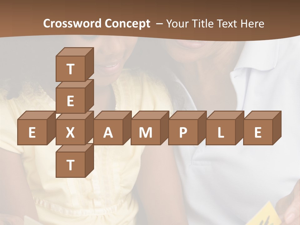 Grandmother And Granddaughter Reading And Smiling PowerPoint Template