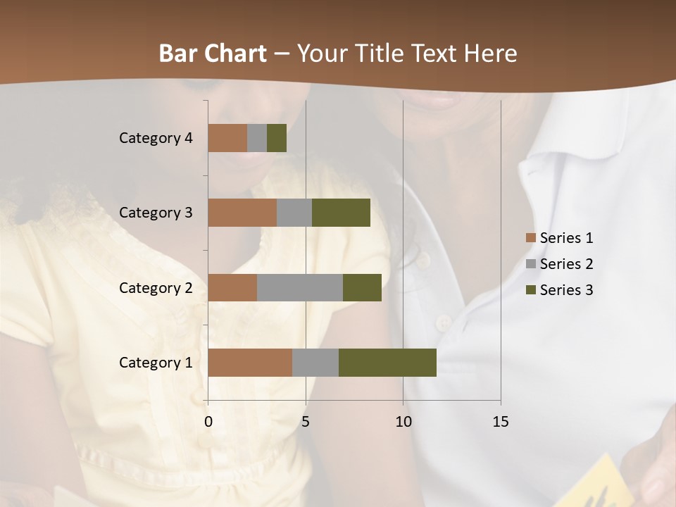 Grandmother And Granddaughter Reading And Smiling PowerPoint Template
