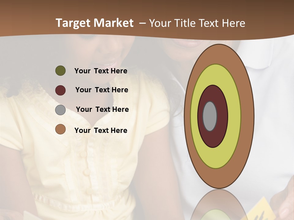 Grandmother And Granddaughter Reading And Smiling PowerPoint Template