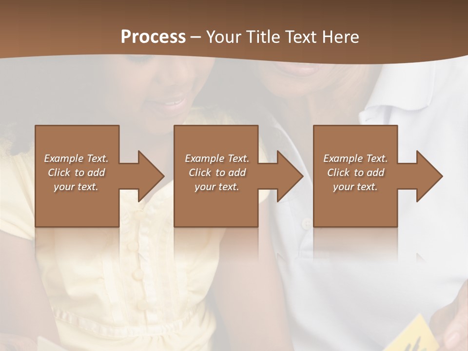 Grandmother And Granddaughter Reading And Smiling PowerPoint Template