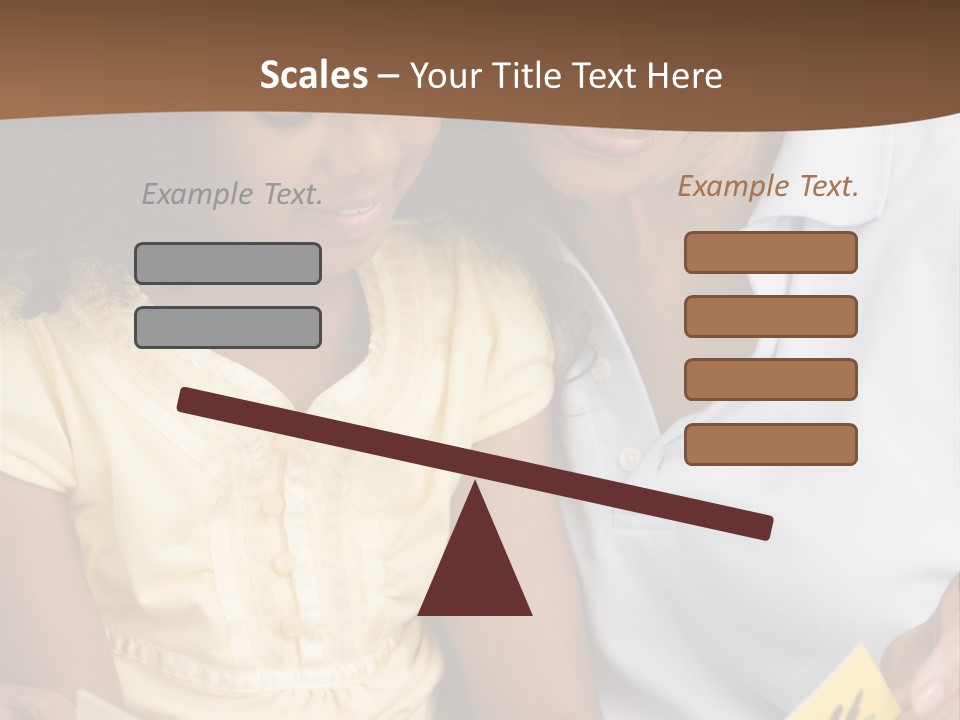 Grandmother And Granddaughter Reading And Smiling PowerPoint Template