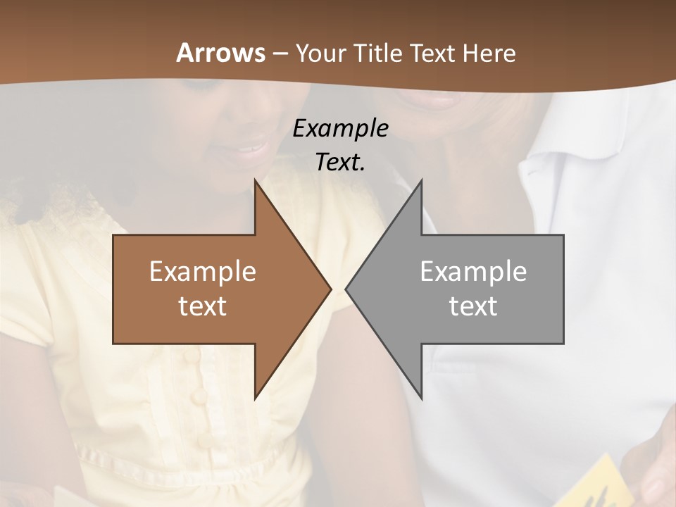 Grandmother And Granddaughter Reading And Smiling PowerPoint Template