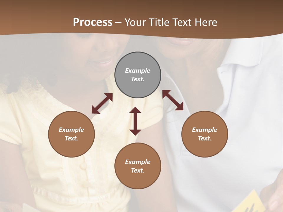 Grandmother And Granddaughter Reading And Smiling PowerPoint Template